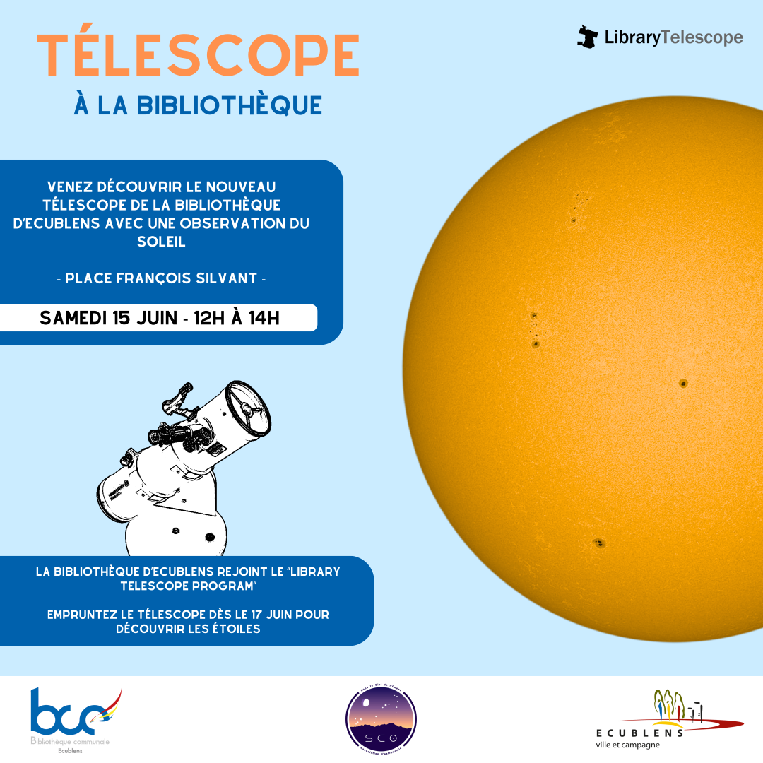 SCO et la biliothèque d’Ecublens rejoignent le Library Telescope Program